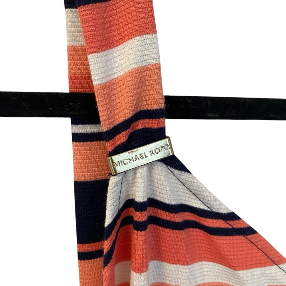 Micheal Kors 2X Striped Sleeveless Maxi Dress with gold accents - Picture 3 of 6